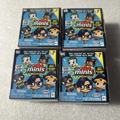 4 Sealed DC Minis Micros Surprise Figures Volume 1 NEW -2 Figures Per Box - Image 1 of 4