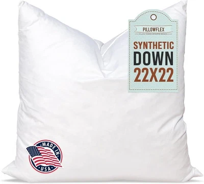 Synthetic Down Pillow Insert - 22x22 Down Alternative, Ultra Soft Large... - Image 1 of 4