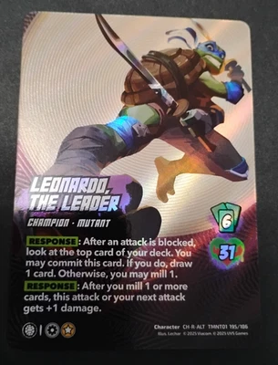 Leonardo, the Leader CH-R ALT FOIL - 195/186 TMNT01 Universus NM - Image 1 of 4
