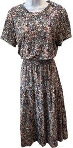 Nation LTD Martine Casual Peasant Dress S Cherry Blossom Floral Pima Cotton - Picture 1 of 8