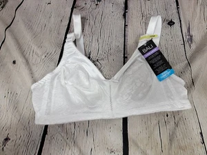 Reggiseno senza fili doppio supporto Bali 38B bianco floreale leggermente foderato coppe morbide #3372 - Foto 1 di 4