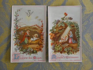 2 Pious Picture Nativity Buasse 3113, Miracle of Obedience / Light of the Magi - Picture 1 of 1