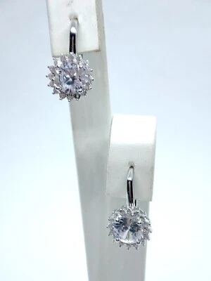 Orecchini  argento 925 Kate Con Zirconi Bianco rodiato Oro Bianco . Monachella - Immagine 1 di 4