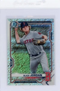 2021 Bowman Chrome #BCP-195 BLAZE JORDAN Shimmer Prospect Boston Red Sox - Picture 1 of 3