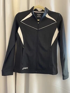 ASICS Jacket Womens Large Running Black and White Gorpcore Hiking Backpacking - Picture 1 of 13