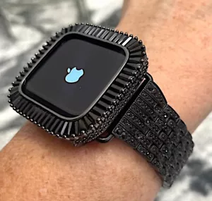 44mm Apple Watch Schwarz Gold Lab Diamond Apple Watch Gehäuse + Apple Watch Band - Bild 1 von 12