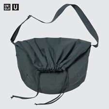 UNIQLO U Drawstring Shoulder Bag Unisex Black Natural Dark gray Pink NEW 2023
