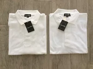 2 HERREN VINTAGE BAUMWOLLMIX PIQUE POLOSHIRTS SCHULE FREIZEIT SPORT WEISS GR XXL - Bild 1 von 1