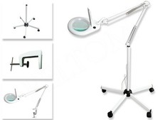 LENTE D'INGRANDIMENTO 5 DIOTTRIE, LAMPADA 90 LED, STATIVO E MORSETTO LABORATORIO
