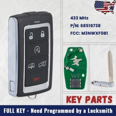 Mando a distancia inteligente para Jeep Grand Cherokee L 2021 2022 2023 M3NWXF0B1 68516738 Foto 1 de 4