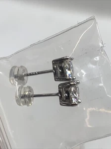 Real Moissanite Stud Earrings 6.5mm 4ct 925 Silver Jewelry Gifts for Women Men - Picture 1 of 7