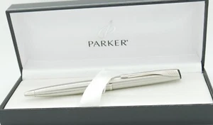 Parker Stainless Steel & Chrome Ballpoint Pen - 2006 - Made In France - Picture 1 of 6