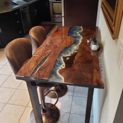 Luxury Epoxy Resin Center Sofa Coffee & Dining Table Home Farmhouse Table Decors - Image 1 of 4