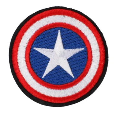 CAPTAIN AMERICA Shield - Marvel Character Logo - Embroidered Iron-On Patch - Image 1 of 2