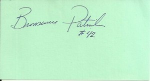 Bronswell Patrick MLB Baseball Autographed Signed Cut Index Card