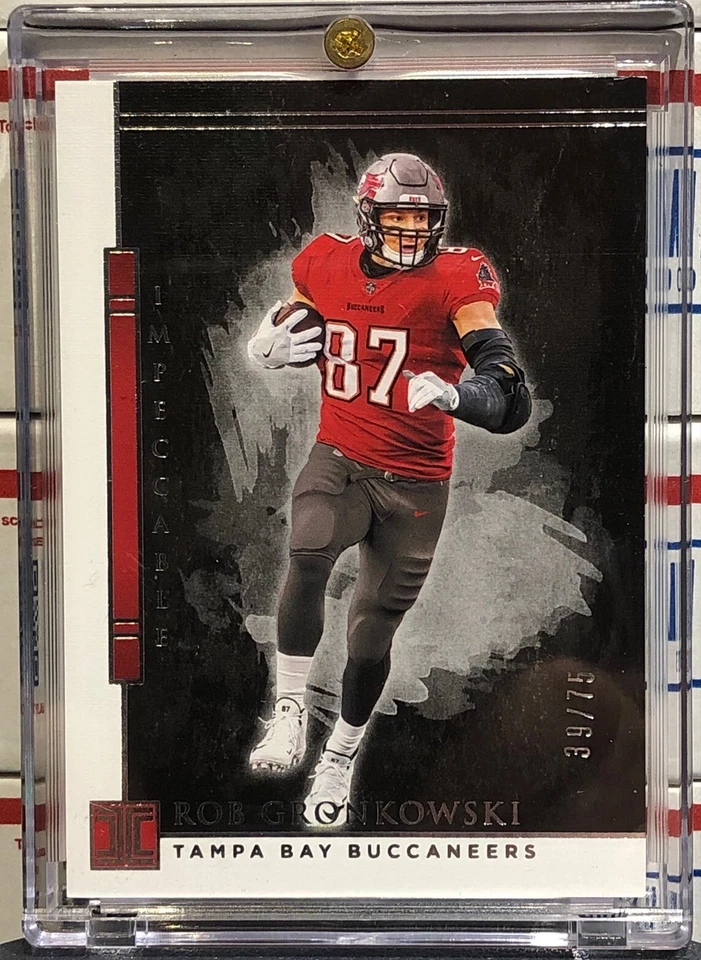 2020 PANINI IMPECCABLE ROB GRONKOWSKI, #94, SERIAL #39/75, SUPER BOWL CHAMP, HOF - Image 1 of 2