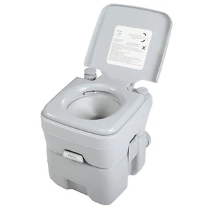 Cassettiera WC Portatile 20L 5 Galloni Scarico Esterno/Interno Campeggio Grigio - Foto 1 di 14