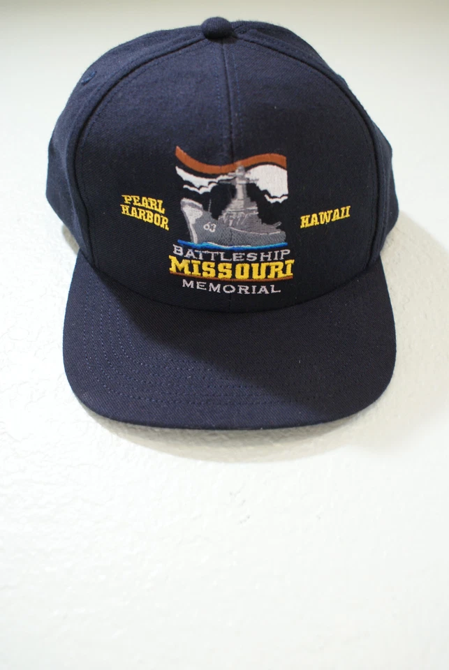 Genuino Original Hawaii Pearl Harbor Acorazado Missouri Memorial Gorra Negra - ¡Nuevo! Foto 1 de 1
