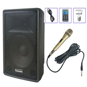 15" Active Bluetooth PA Audio Speaker + Metal High Quality Dynamic Microphone - Picture 1 of 24
