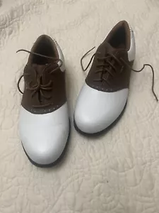 Scarpe da golf donna Lady Grip bianche/abbronzate taglia 7,5M - nuove (senza scatola) - Foto 1 di 5