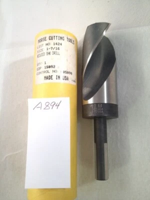 Broca Morse 1-7/16" 1-7/16" prata e broca Deming aço de alta velocidade EUA (a894) - Imagem 1 de 4