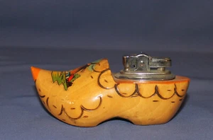 Vintage Dutch Holland wooden desk top decorative lighter windmill shoe - Picture 1 of 16