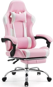 Luxury Reclining Video Game Chair PU Leather Ergonomic Adjustable Swivel Chair - Picture 1 of 48