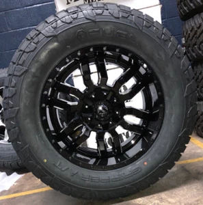 20x12 Fuel Black D595 Sledge 35 AT Wheel Tire Package 8x170 Ford Super Duty F350 - Picture 1 of 4