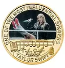 Taylor Swift Goldmünze schöne Frau signierte Lieder roter Liebhaber Mitternacht Konzert