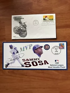US. FDC: Chicago IL. Cubs Official Comm. Envelope SAMMY SOSA MVP 1998 & 100 Year - Picture 1 of 2