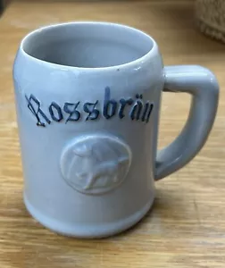 Vintage Rossbrau Belgium German Beer Mug Stein Ceramic Coceram Quaregnon Horse - Picture 1 of 8