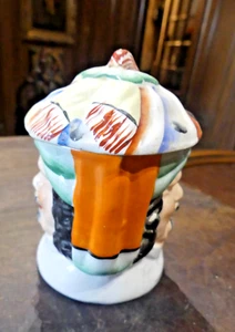 POT A TABAC en céramique barbotine 19em " OTTOMAN double visage " - Picture 1 of 7
