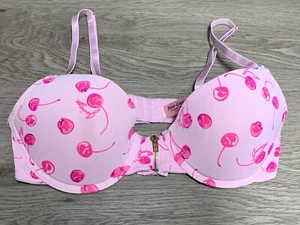 Neu ohne Etikett Juicy Couture gepolsterter Bügel-BH Kirsche Logo gold Reißverschluss vorne - 34B - Bild 1 von 7