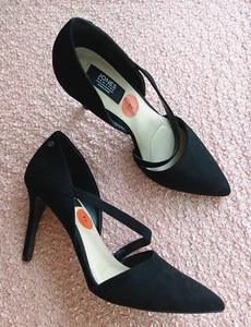 Jones New York Signature 7 M Cheryl 3.5" Heel Formal Pumps Black Faux Suede New - Picture 1 of 5