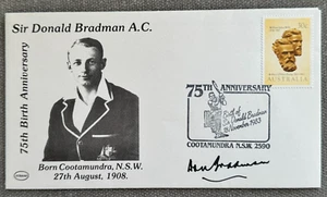 Don Bradman hand signed autograph 75th Birthday cover 1983 Cootamundra - Picture 1 of 6