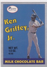 KEN GRIFFEY JR. RARE ROOKIE CARD Pacific 1989 Baseball M's RC MILK CHOCOLATE BAR