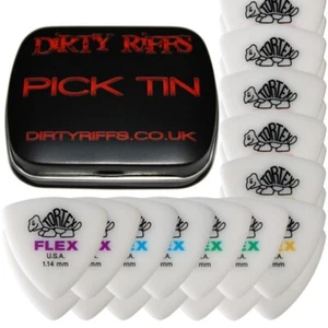 24 selecciones de guitarra Dunlop Tortex Flex Triangle púas 4 de cada una en una lata de selección - Imagen 1 de 1
