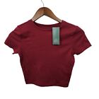 Nwt Wild Fable Red Short Sleeve Crop T Shirt Xs