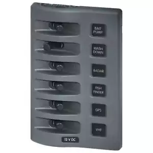 Blue Sea 4307 WeatherDeck 12V DC Waterproof Switch Panel 6 Position Marine Boat - Foto 1 di 1