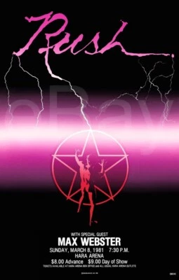 RUSH MAX WEBSTER 22 x 34 / 03 08 1981 / Hara Arena Dayton Ohio Poster Print - Image 1 of 3