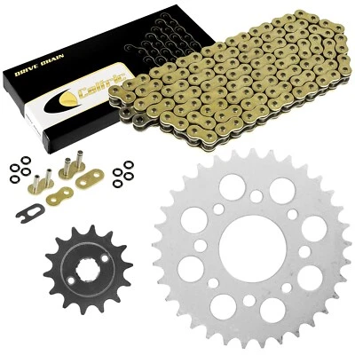 Kit de cadena de transmisión y piñones de junta tórica dorada para Honda CMX250C Rebel 250 1996-2016 Foto 1 de 4