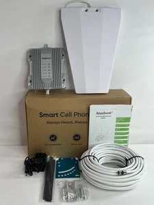Amplificateur de téléphone portable intelligent multi-utilisateur compatible 5G blanc argent Amazboost - Photo 1 sur 12