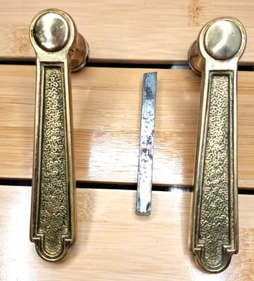 Ancienne Paire de Poignées Béquille de Porte en Bronze, Style Louis XVI - Photo 1/2