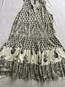 Chelsea & Theodore Maxi Dress Tiered Green Floral Boho 2XT Cottagecore Tiered - Picture 1 of 11