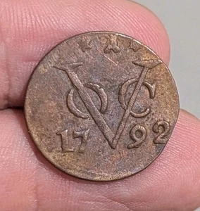 Moneda de un centavo de Nueva York de los Países Bajos Voc Duit 1792 GRADO ZEELAND_Z143 - Imagen 1 de 6