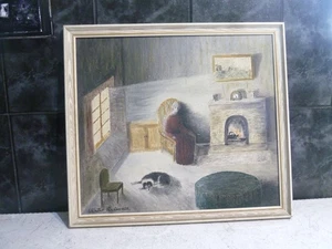 VINTAGE OIL ON BOARD TITLED WINTER RADIANCE 1967 SIGNED ON BACK 47X41CM VGC - Picture 1 of 9
