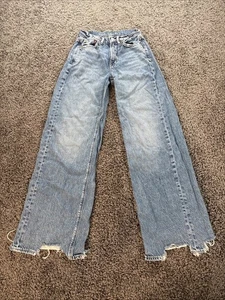 American Eagle Super High Rise Baggy Wide Leg Jeans Damengröße 0 - Bild 1 von 8