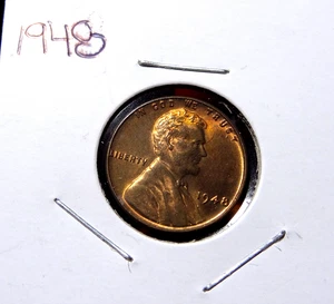 1948 LINCOLN WHEAT PENNY RB UNC US ONE CENT COIN - Picture 1 of 5
