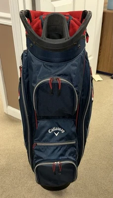 Callaway X-Series Blue/Red/White Golf Cart Bag w/ 14-Way Club Divider - Image 1 of 4