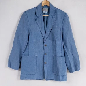 The Territory Ahead Blazer Jacket Menswear Size Small Blue Linen Blend Casual - Picture 1 of 8